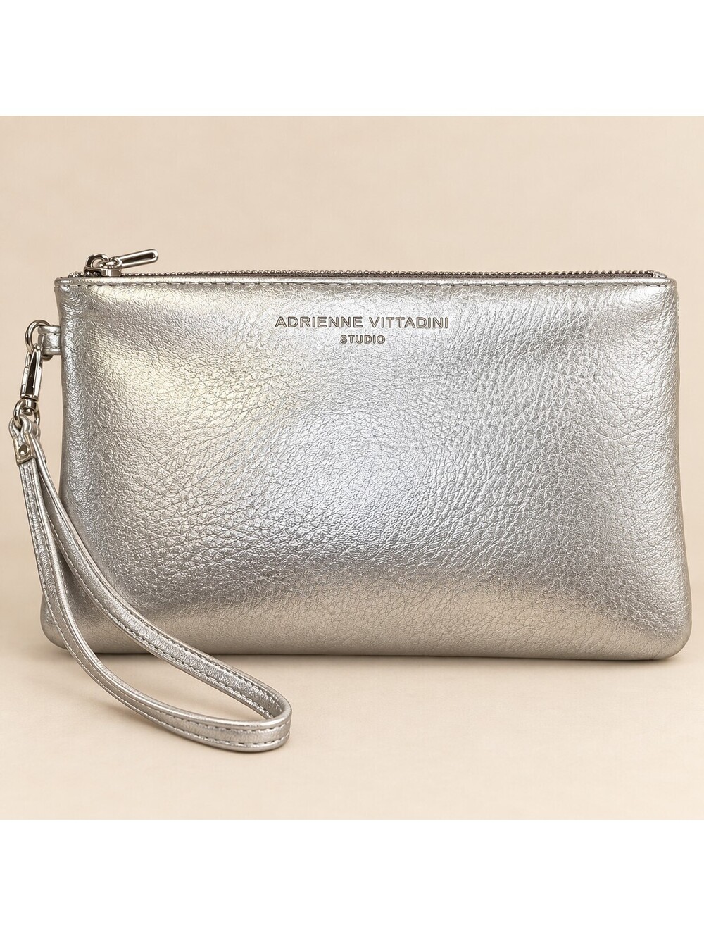 Silver Metallic Evening Clutch, Adrienne Vittadini Charging Wallet Purse, NWT